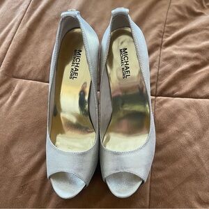 Michael Kors Light Gold Peep Toe Heels